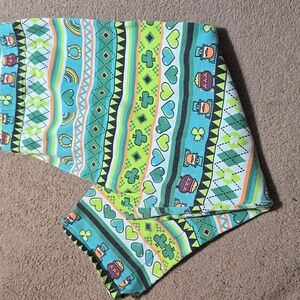 SP1 No Boundaries Green Patterned Leggings Sz Jrs Lg Shamrock Rainbows Diamonds